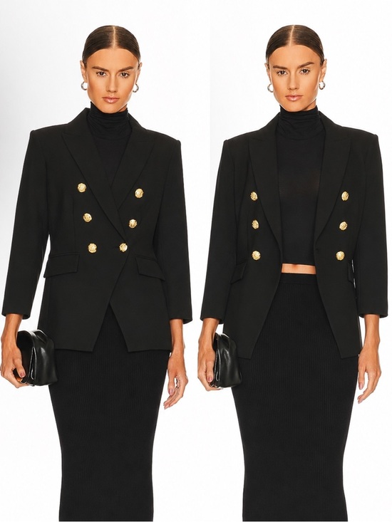 Veronica Beard Jackets & Blazers - Veronica Beard Miller Dickey Jacket Black Double-Breasted with Gold Buttons